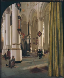 Das Innere der Nieuwe Kerk in Delft mit dem Grabmal des Prinzen Wilhelm des Schweigsamen von Oranien (1533-1584)